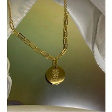 316L Gold Çelik Yazılı Kolye