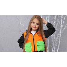 Poyraz Fashion Kids Kız Çocuk ve Erkek Çocuk Yağmurluk Kapişonlu  Içi File Astarlı Mont Hırka