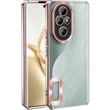 Case World Caseworld Honor 200 Kapak Yanları Renkli Lens Korumalı Logo Gösteren Şeffaf Luxury Silikon Kılıf - Rose Gold