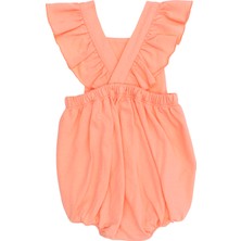 Petit Boom Baby Petitboom Baby Kız Bebek, Pamuklu, Fırfırlı Tulum,somon