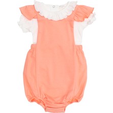 Petit Boom Baby Petitboom Baby Kız Bebek, Pamuklu, Fırfırlı Tulum,somon