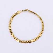 Takı Accessory Çelik Yassı Zincir Bileklik 22CM