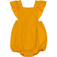 Petit Boom Baby Petitboom Baby Kız Bebek, Pamuklu, Fırfırlı Tulum, Hardal Sarısı