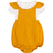 Petit Boom Baby Petitboom Baby Kız Bebek, Pamuklu, Fırfırlı Tulum, Hardal Sarısı