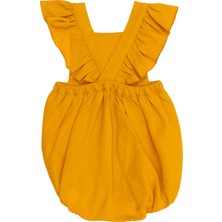 Petit Boom Baby Petitboom Baby Kız Bebek, Pamuklu, Fırfırlı Tulum, Hardal Sarısı