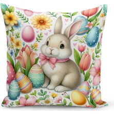 Bertille Home Ilkbahar Serisi Çift Tarafı Dijital Baskılı Kırlent Kılıfı (Spring Easter Paskalya Cushion Cover)