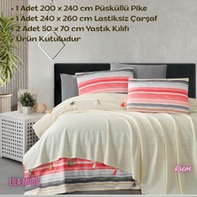 Beğenal Valeria Tassel Krem Renkli Çift Kişilik Püsküllü Pike Takımı