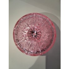 Evvel AVM Elmas Kesim Desenli Kapaklı Cam Şekerlik – Pembe Renk