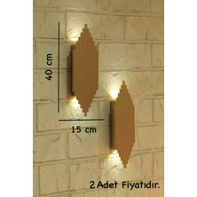 Pilli Modern Dekoratif Duvar Aydınlatması Aplik Gece Lambası 2'li Set