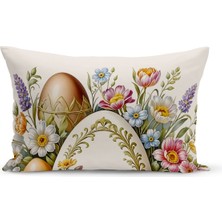 Ilkbahar Serisi Çift Tarafı Dijital Baskılı Kırlent Kılıfı (Spring Easter Paskalya Cushion Cover)