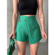 Kazax Tek Cepli Şort Etek