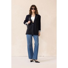 Çizgili Astarlı Modal Spor Ceket Siyah 8258