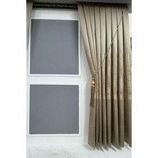 1-3 Sık Pile Pano Fon Perde, Saten Model Tek Kanat Fon Perde, Braçol Hediyeli