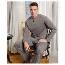 Pijamoni Erkek Düğme Yaka Uzun Kol Mevsimlik Pijama Takımı 6810/12 - 1 Adet