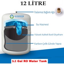 As Water Su Arıtma Cihazı Çelik Su Tankı 3.2 Galon 12 lt Tank