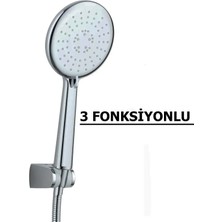 Purvex Home 3 Fonksiyonlu Çevirmeli Duş Seti Model Venüs Mafsallı Duş Seti 3 Katmanlı Lüks Duş Hortumu