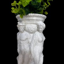 Mermer Görünümlü Antik Kadın ve Erkek Heykel Vazo - Sanatsal ve Şık Tasarım 20CM - Ridylab