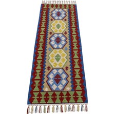 Kilim Antik El Dokuma Yün Mini Yolluk Pınarbaşı Kayseri Kilimi 0067 - Yeni - Çok Renkli