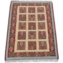 Kilim Antik El Dokuma Yün Pastel Iran Sine Kilimi 0064 - Yeni - Çok Renkli