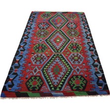 Kilim Antik El Dokuma Yün Denizli Pamukkale Yörük Kilimi 0068 - Yeni - Çok Renkli
