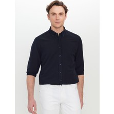 Altınyıldız Classics Slim Fit Düğmeli Yaka Lacivert Erkek Gömlek ACE020252171_LAC