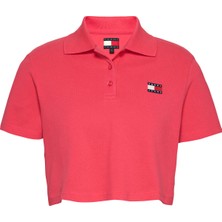 Tommy Jeans Polo Yaka Kırmızı Kadın T-Shirt DW0DW21363XI2