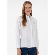 U.s. Polo Assn. Slim Fit Gömlek Yaka Beyaz Kadın Gömlek WOX025Y