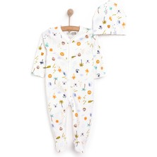 HelloBaby Yenidoğan Hayvanlar Baskılı Erkek Tulum-Şapka Erkek Bebek