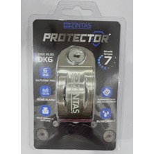 Protector Alarmlı Disk Kilidi 6mm 120 Db Gri