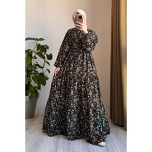 Ande Tesettür Çiçek Bahçesi Elbise - 0003