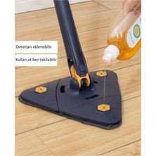 Kendinden Sıkmalı Üçgen Mop Cam Duvar Yer Silebilen Yedek Mikrofiber Bezli Paspas