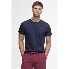 Barbour Tartan Trim Pique T-Shirt NY91 Navy