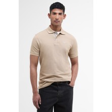 Barbour Tartan Pique Polo Yaka ST17 Washed Stone