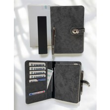 Özel Tasarım Nubuk Deri Kılıflı Defter - Tükenmez Kalem Seti Hediye