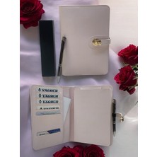 Özel Tasarım Nubuk Deri Kılıflı Defter - Tükenmez Kalem Seti Hediye