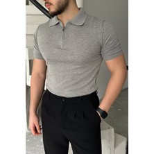 Livio Ferri Osko Erkek Polo Yaka Pamuk Düz Ince Triko Tişört