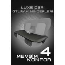 Lüxe Deri 3 Parça Oto Koltuk Minder Seti - Siyah