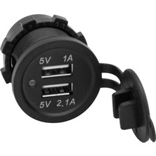 IC-266C Pano Tipi USB 8-32V Giriş 5V 1A / 5V 2.1A Çıkış Kulaksız 30MM USB (4172)