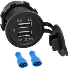 IC-266C Pano Tipi USB 8-32V Giriş 5V 1A / 5V 2.1A Çıkış Kulaksız 30MM USB (4172)