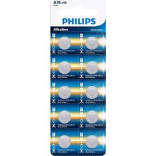 Philips A76P10B-100 LR44 AG13 A76 Alkaline Pil 10LU Blister (LR1154)