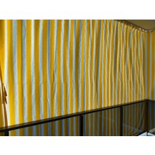 Markahil Her Ölçüde Enxboy Seçenekli Bağcıklı Çizgili Balkon Perdesi Balkon Brandası