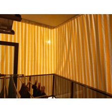 Markahil Her Ölçüde Enxboy Seçenekli Bağcıklı Çizgili Balkon Perdesi Balkon Brandası