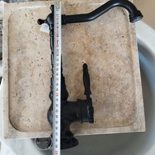 Siyah Işlemeli Kısa Lavabo Bataryası