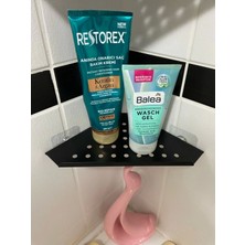 Ardini Kitaro Kendinden Yapışkanlı Köşe Şampuanlık Setsiz Mat Siyah Tek Katlı