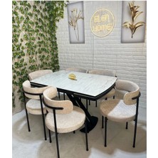 Yemek Masası Mutfak Masası 6 Kişilik ( Açılır Masa )Masa Sandalye Masa Sandalye Takımı