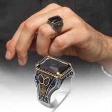 Parlament Mavi Taşlı 925 Gümüş Erkek Yüzük