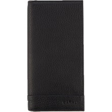 KLN erkek hakiki deri cüzdan seti luxury two siyah
