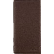 KLN erkek hakiki deri cüzdan seti luxury one kahve