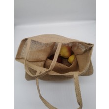 İstanbul Sandalet 1 Adet 35 x 40 cm Askılı Alışveriş Pazar Torbası Doğal Jut Torba Jüt Bez Torba Yaz Okulu Torbası Fuar Promosyon Çanta Torba Katalog Torbası Istanbul Sandalet