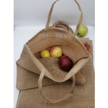İstanbul Sandalet 1 Adet 35 x 40 cm Askılı Alışveriş Pazar Torbası Doğal Jut Torba Jüt Bez Torba Yaz Okulu Torbası Fuar Promosyon Çanta Torba Katalog Torbası Istanbul Sandalet